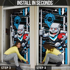 Port Adelaide Power Door Cover Mascot Cartoon Football Illustration Style