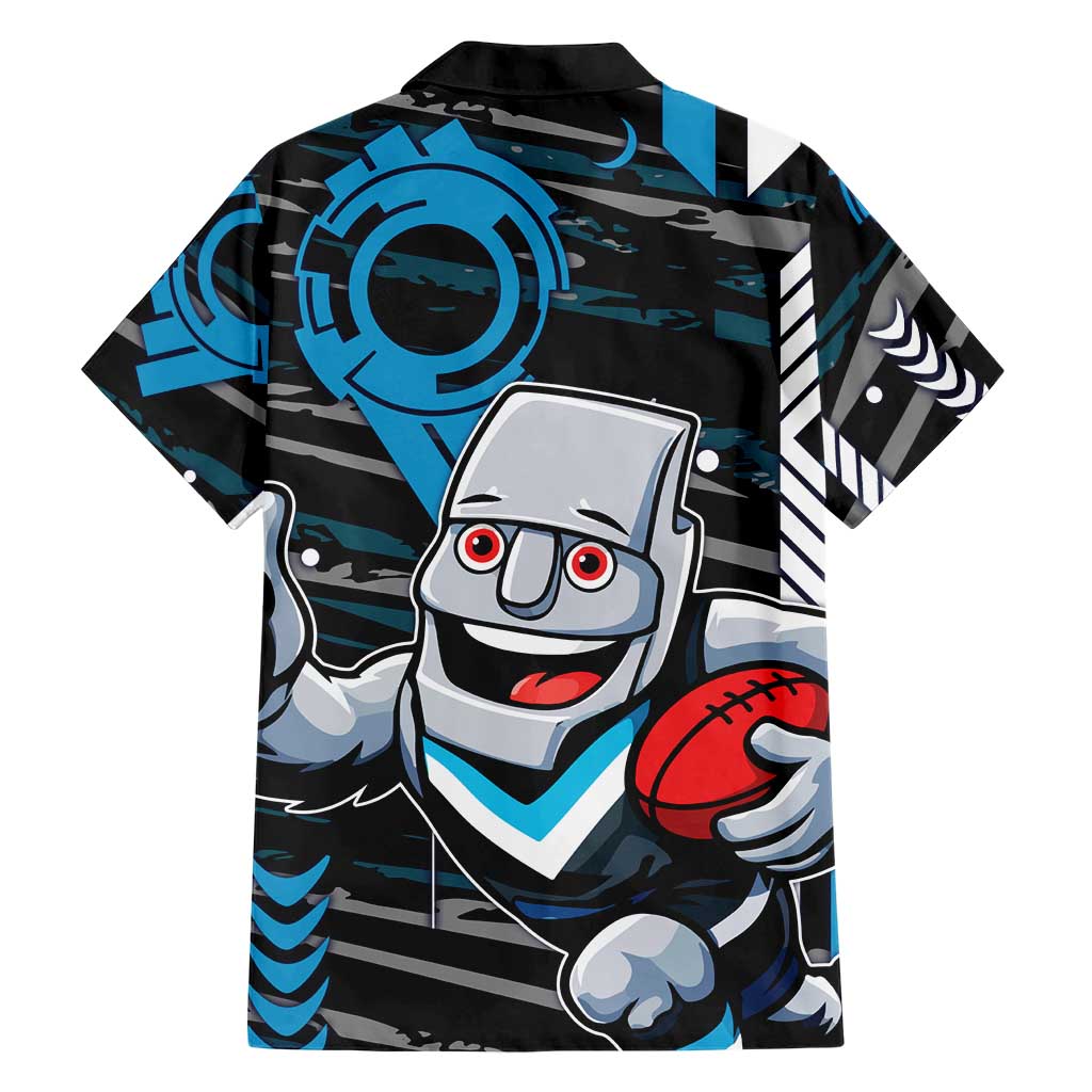 Port Adelaide Power Family Matching Mermaid Dress and Hawaiian Shirt Mascot Cartoon Football Illustration Style