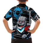Port Adelaide Power Family Matching Tank Maxi Dress and Hawaiian Shirt Mascot Cartoon Football Illustration Style