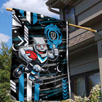 Port Adelaide Power Garden Flag Mascot Cartoon Football Illustration Style