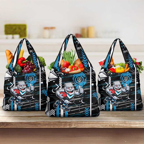 Port Adelaide Power Grocery Bag Mascot Cartoon Football Illustration Style