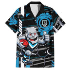 Port Adelaide Power Hawaiian Shirt Mascot Cartoon Football Illustration Style