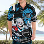 Port Adelaide Power Hawaiian Shirt Mascot Cartoon Football Illustration Style