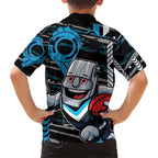 Port Adelaide Power Hawaiian Shirt Mascot Cartoon Football Illustration Style