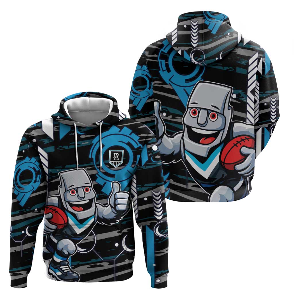 Port Adelaide Power Hoodie Mascot Cartoon Football Illustration Style