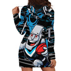 Port Adelaide Power Hoodie Dress Mascot Cartoon Football Illustration Style
