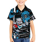 Port Adelaide Power Kid Hawaiian Shirt Mascot Cartoon Football Illustration Style