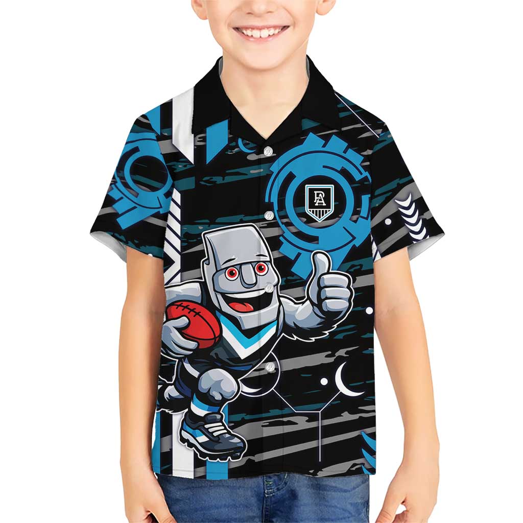 Port Adelaide Power Kid Hawaiian Shirt Mascot Cartoon Football Illustration Style