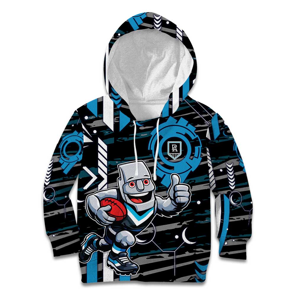 Port Adelaide Power Kid Hoodie Mascot Cartoon Football Illustration Style