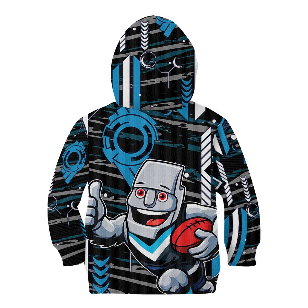 Port Adelaide Power Kid Hoodie Mascot Cartoon Football Illustration Style