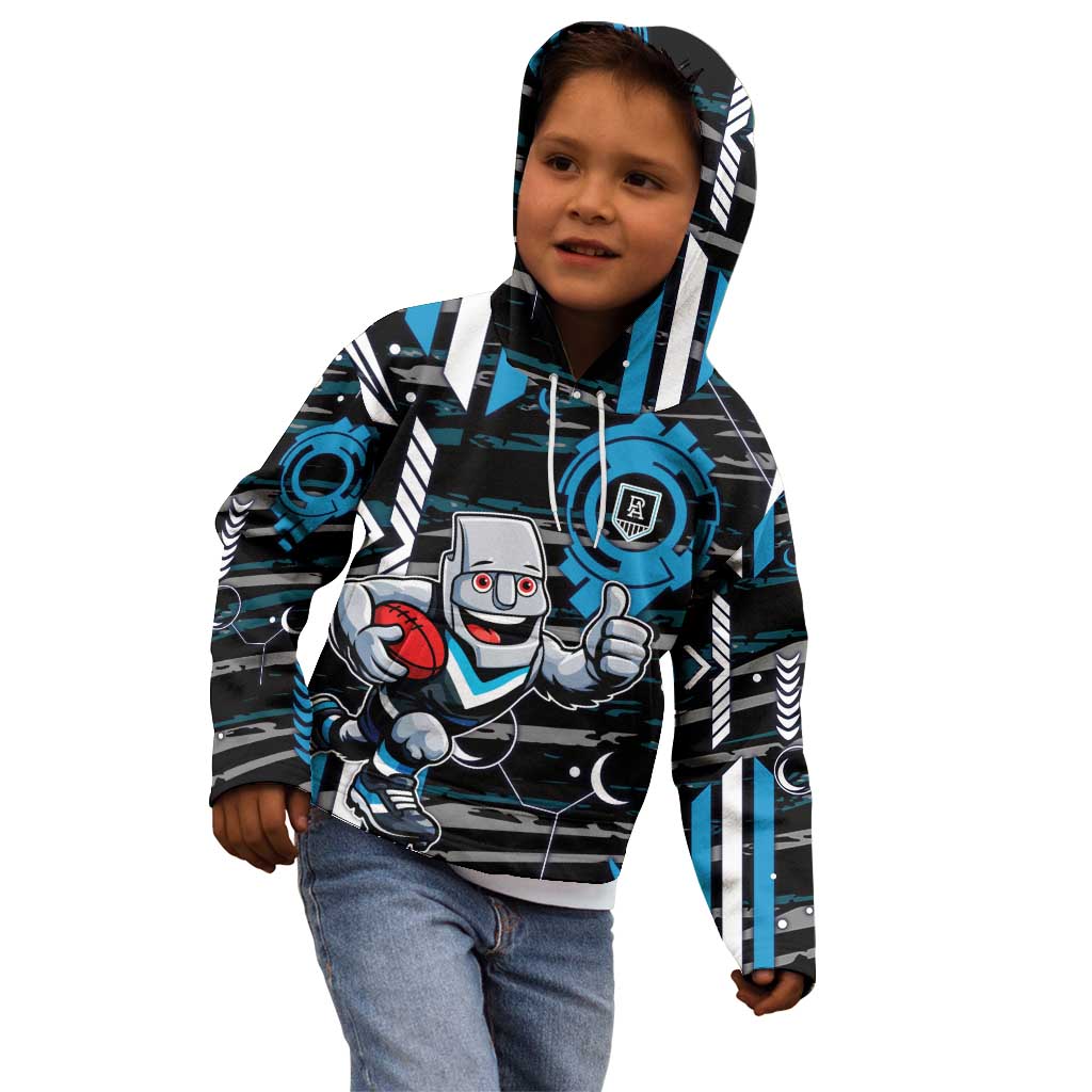 Port Adelaide Power Kid Hoodie Mascot Cartoon Football Illustration Style