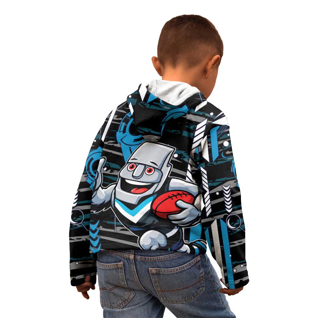 Port Adelaide Power Kid Hoodie Mascot Cartoon Football Illustration Style