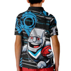 Port Adelaide Power Kid Polo Shirt Mascot Cartoon Football Illustration Style