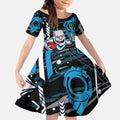 Port Adelaide Power Kid Short Sleeve Dress Mascot Cartoon Football Illustration Style
