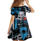 Port Adelaide Power Kid Short Sleeve Dress Mascot Cartoon Football Illustration Style
