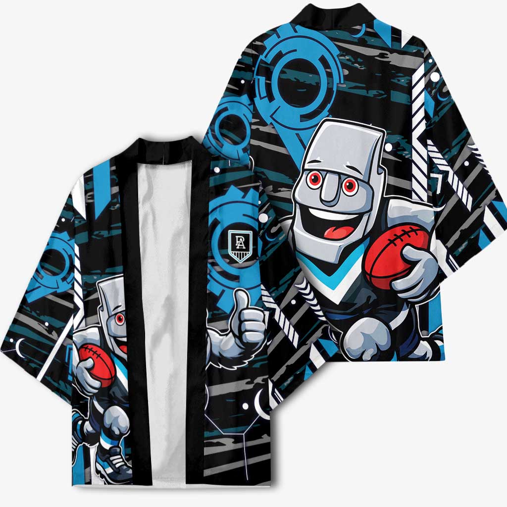 Port Adelaide Power Kimono Mascot Cartoon Football Illustration Style