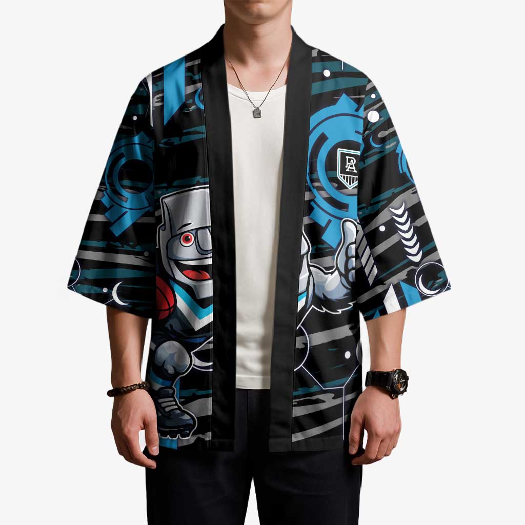 Port Adelaide Power Kimono Mascot Cartoon Football Illustration Style