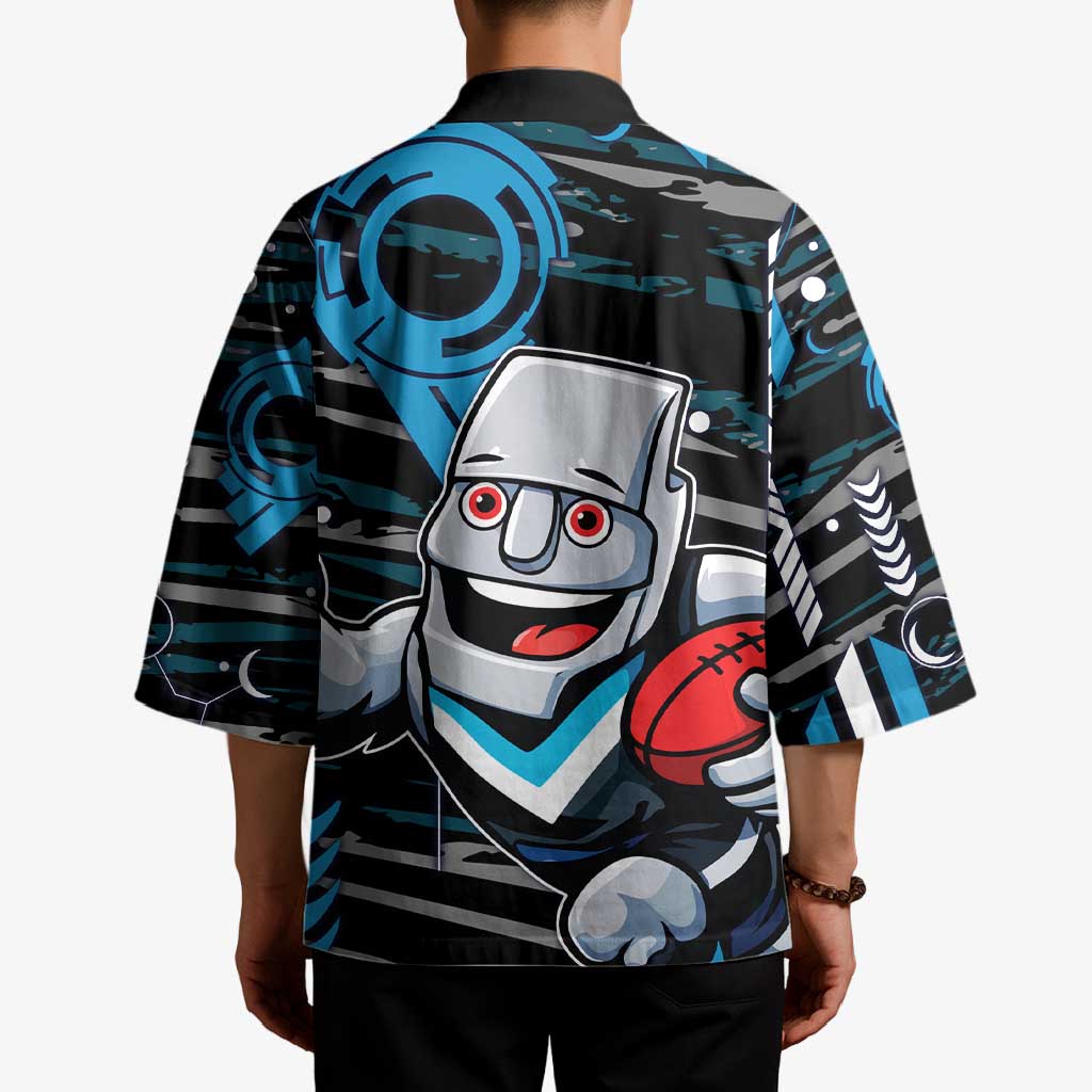 Port Adelaide Power Kimono Mascot Cartoon Football Illustration Style