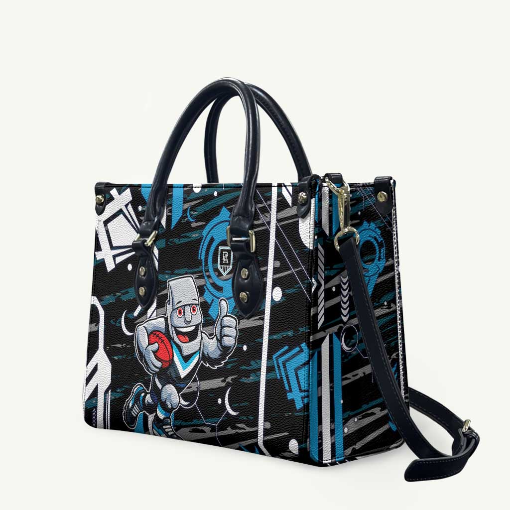 Port Adelaide Power Leather Bag Mascot Cartoon Football Illustration Style