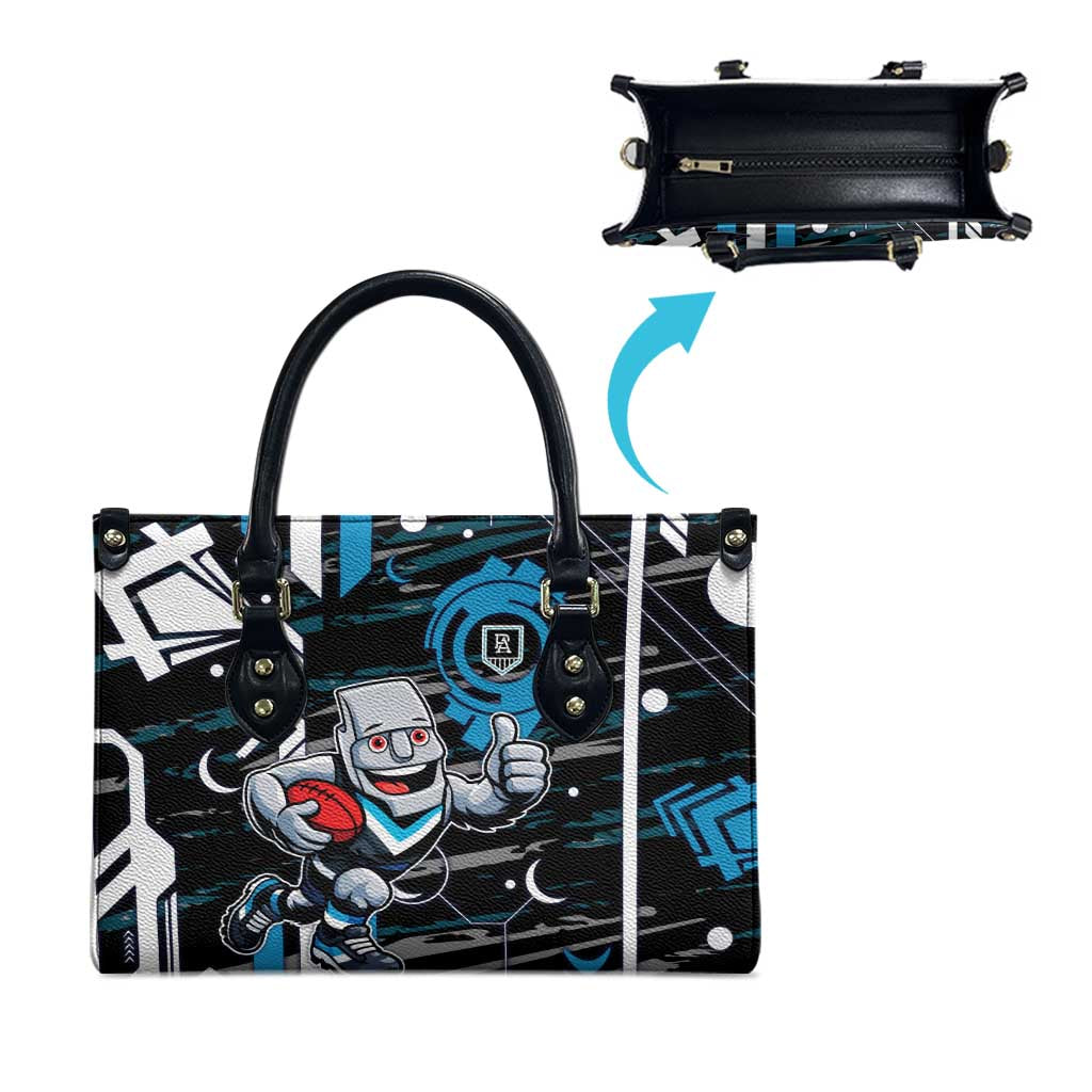 Port Adelaide Power Leather Bag Mascot Cartoon Football Illustration Style