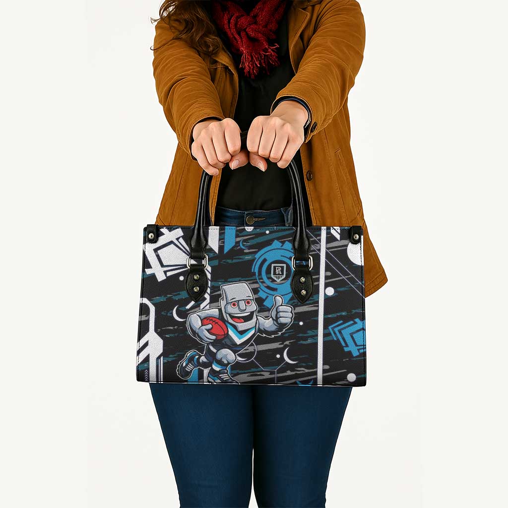 Port Adelaide Power Leather Bag Mascot Cartoon Football Illustration Style