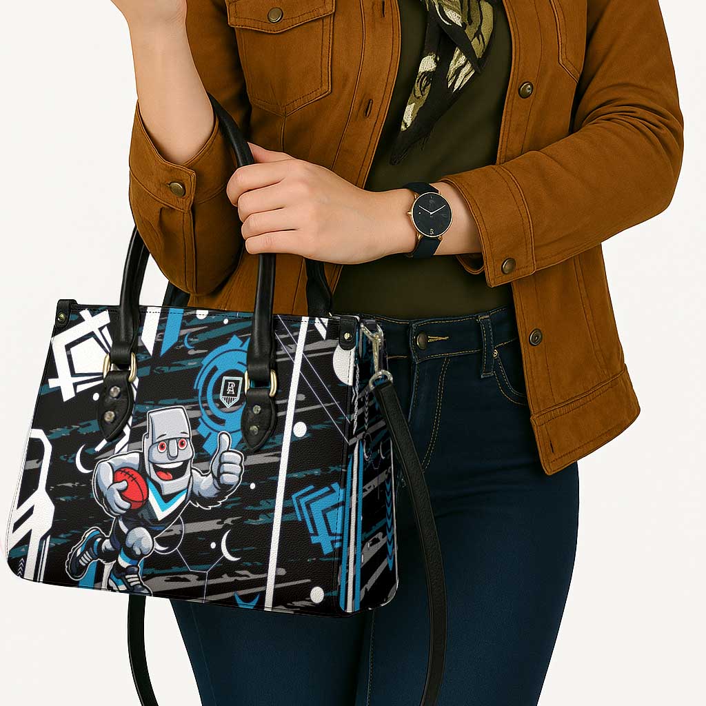 Port Adelaide Power Leather Bag Mascot Cartoon Football Illustration Style