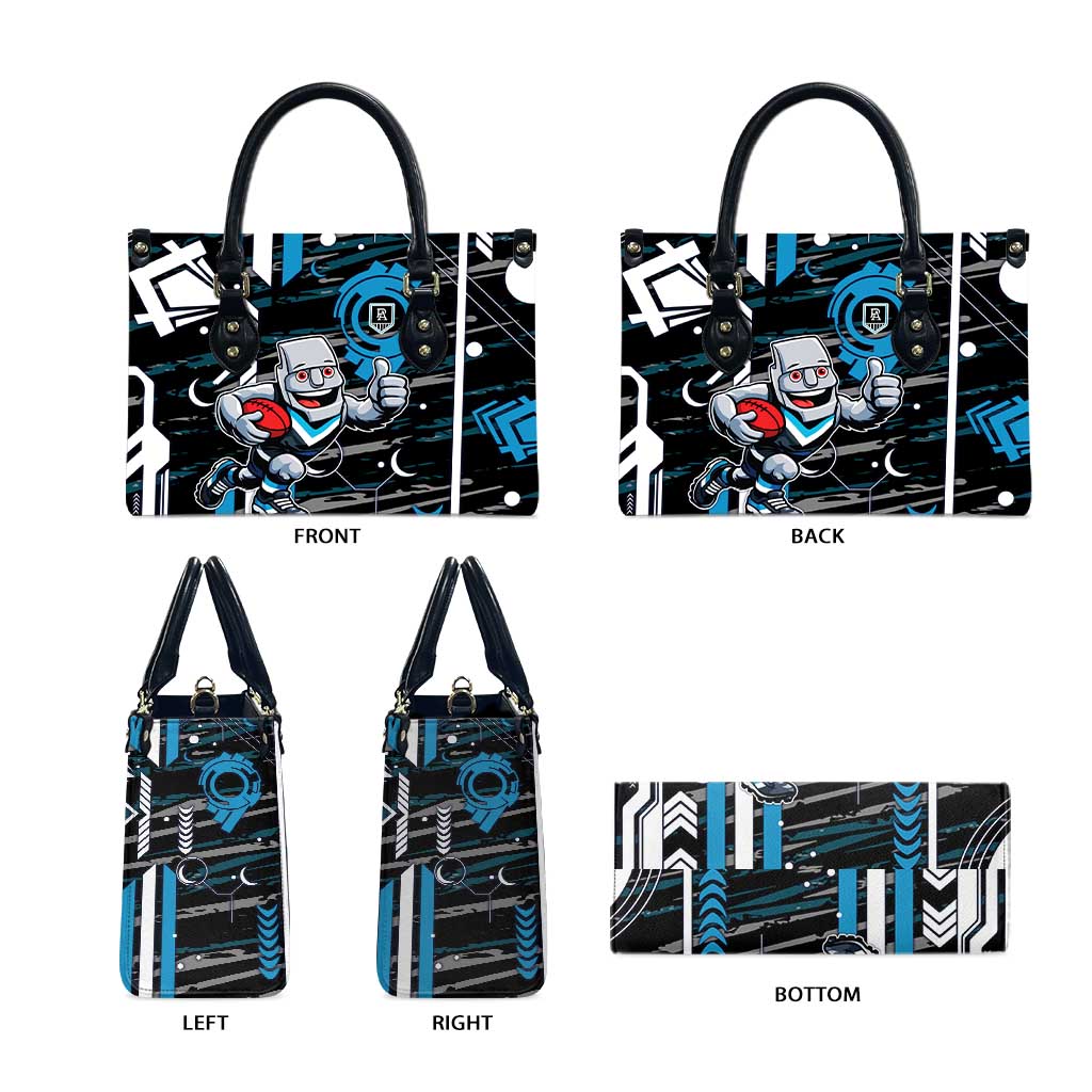 Port Adelaide Power Leather Bag Mascot Cartoon Football Illustration Style