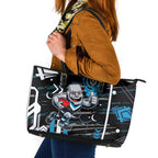 Port Adelaide Power Leather Tote Bag Mascot Cartoon Football Illustration Style