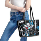 Port Adelaide Power Leather Tote Bag Mascot Cartoon Football Illustration Style