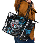 Port Adelaide Power Leather Tote Bag Mascot Cartoon Football Illustration Style