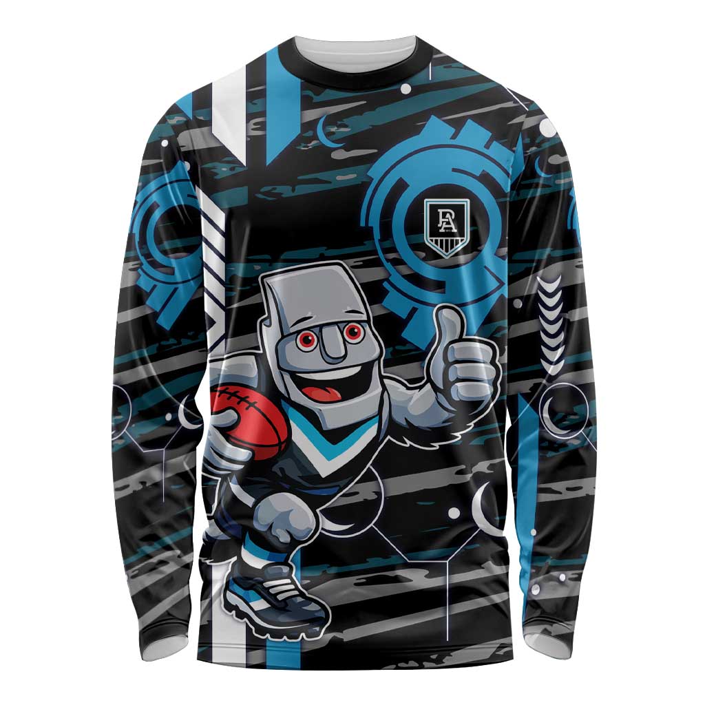 Port Adelaide Power Long Sleeve Shirt Mascot Cartoon Football Illustration Style