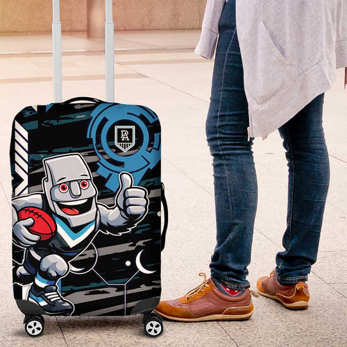 Port Adelaide Power Luggage Cover Mascot Cartoon Football Illustration Style