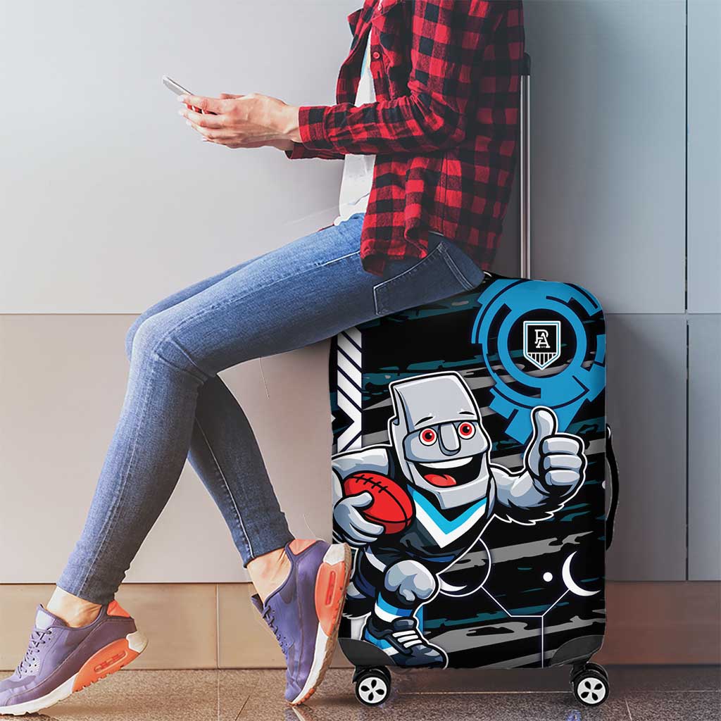 Port Adelaide Power Luggage Cover Mascot Cartoon Football Illustration Style