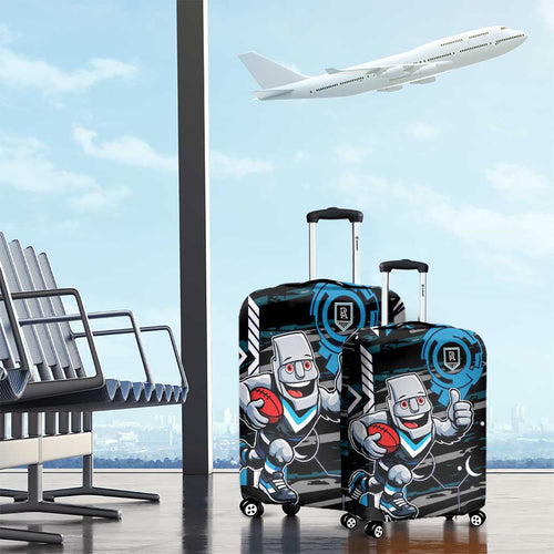 Port Adelaide Power Luggage Cover Mascot Cartoon Football Illustration Style