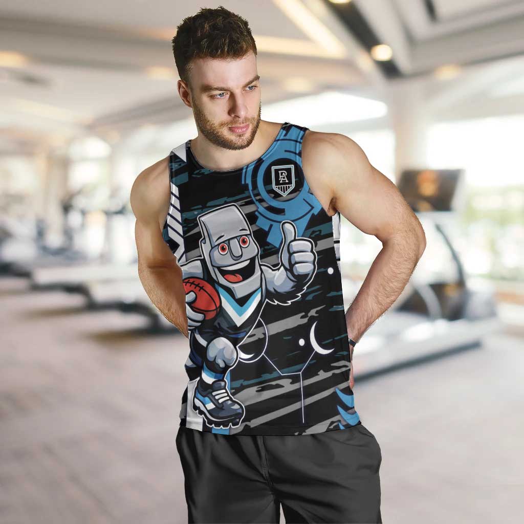 Port Adelaide Power Men Tank Top Mascot Cartoon Football Illustration Style