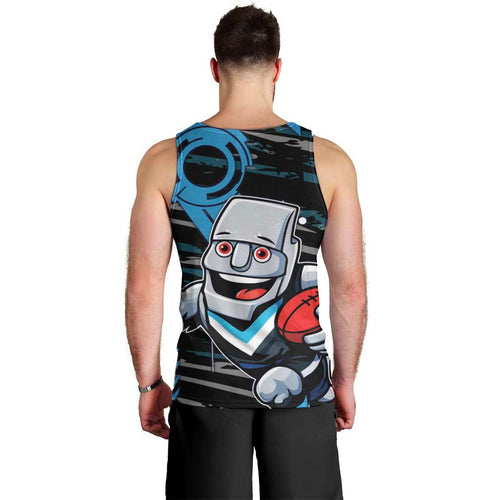 Port Adelaide Power Men Tank Top Mascot Cartoon Football Illustration Style