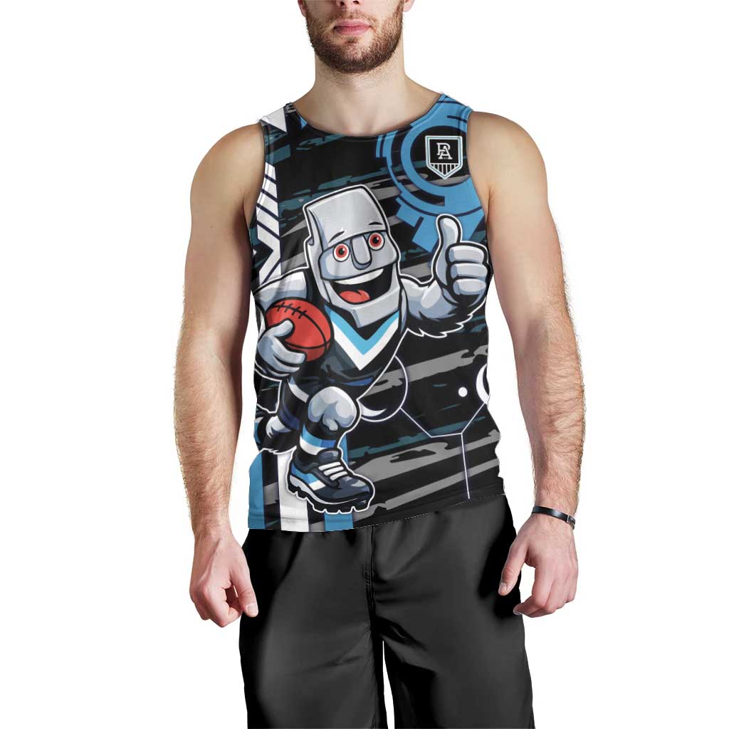 Port Adelaide Power Men Tank Top Mascot Cartoon Football Illustration Style