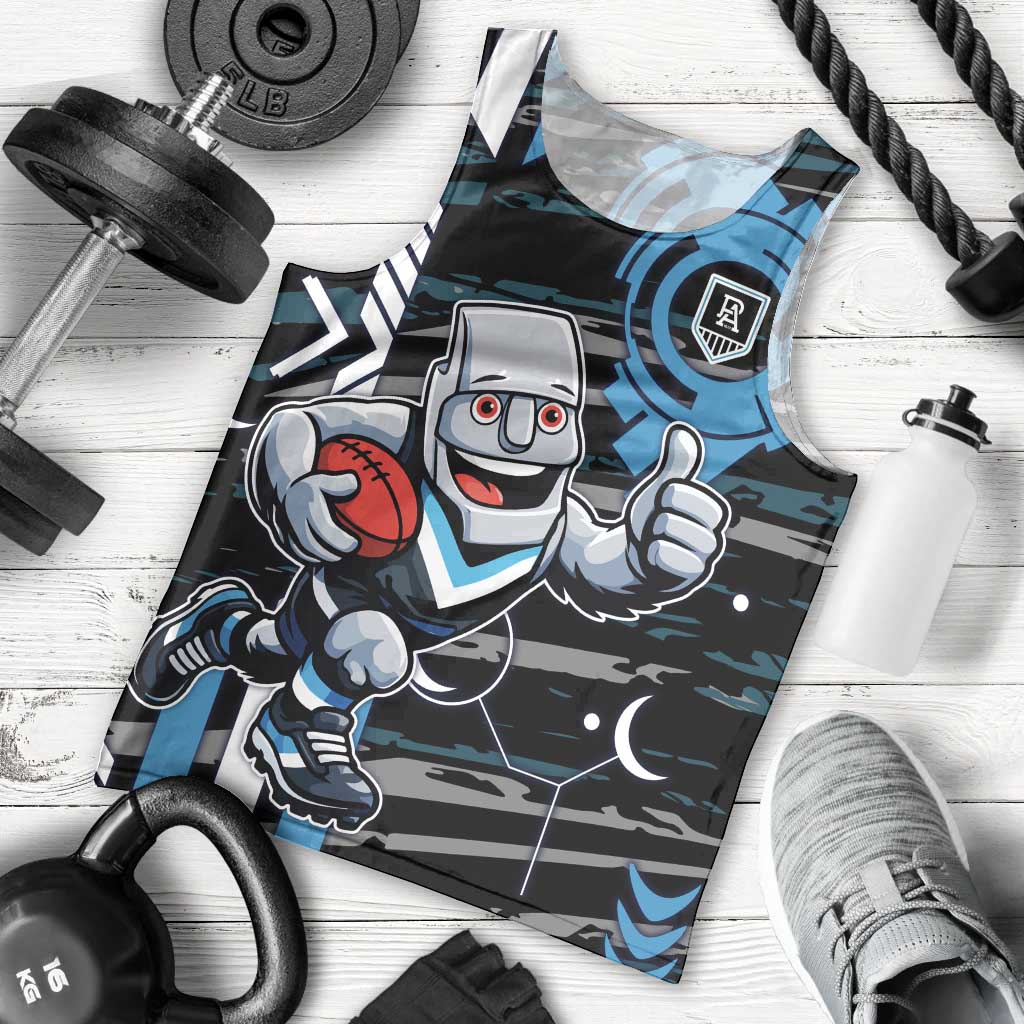 Port Adelaide Power Men Tank Top Mascot Cartoon Football Illustration Style