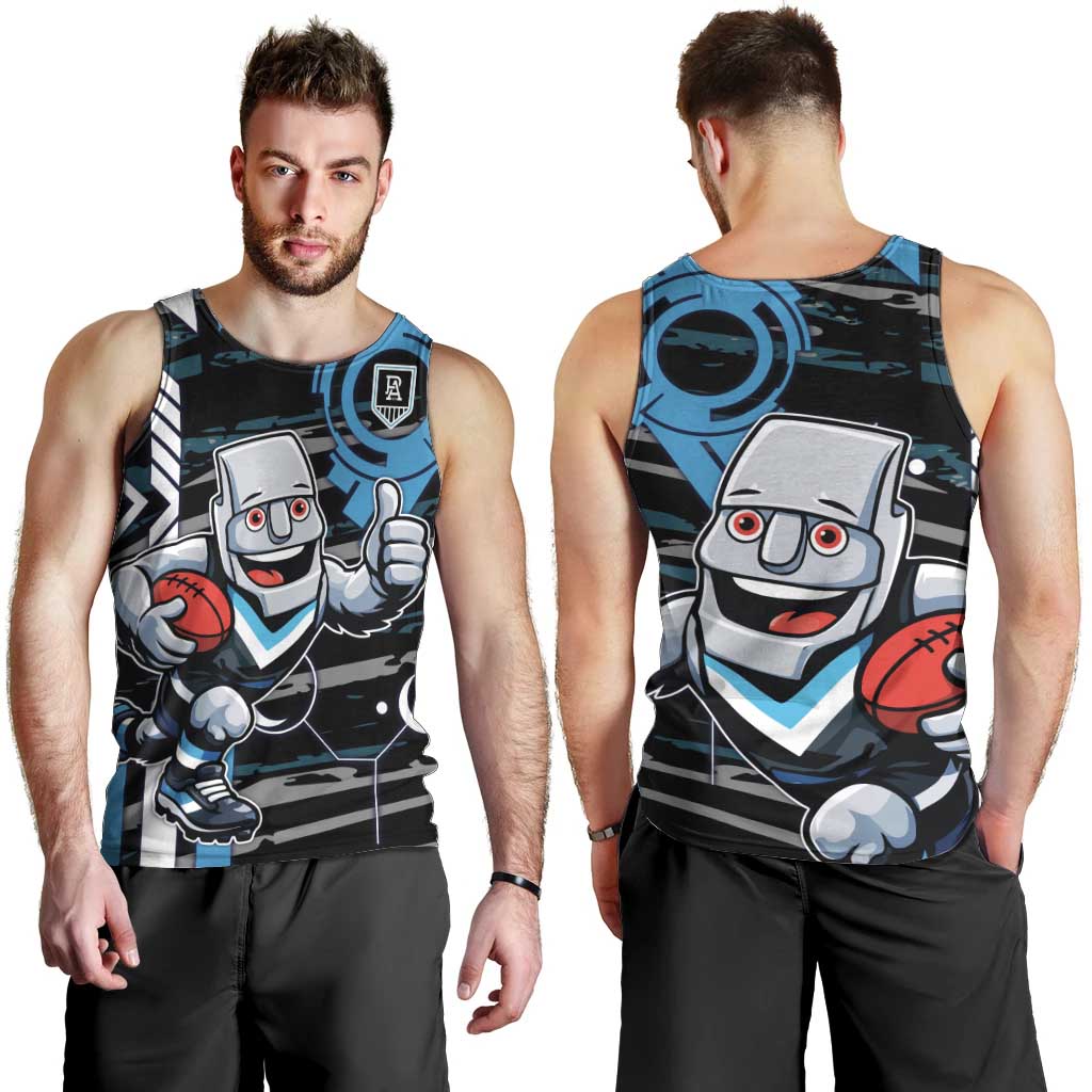 Port Adelaide Power Men Tank Top Mascot Cartoon Football Illustration Style