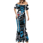 Port Adelaide Power Mermaid Dress Mascot Cartoon Football Illustration Style