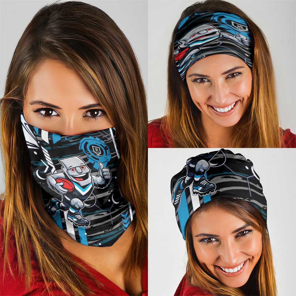 Port Adelaide Power Neck Gaiter Mascot Cartoon Football Illustration Style