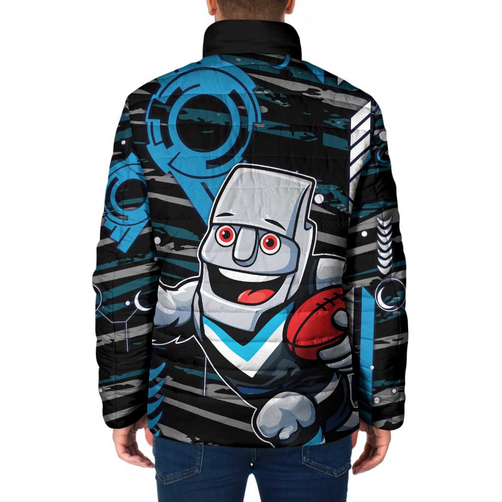 Port Adelaide Power Padded Jacket Mascot Cartoon Football Illustration Style