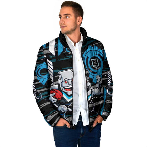 Port Adelaide Power Padded Jacket Mascot Cartoon Football Illustration Style