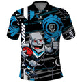 Port Adelaide Power Polo Shirt Mascot Cartoon Football Illustration Style