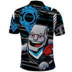 Port Adelaide Power Polo Shirt Mascot Cartoon Football Illustration Style