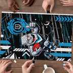 Port Adelaide Power Puzzle Mascot Cartoon Football Illustration Style