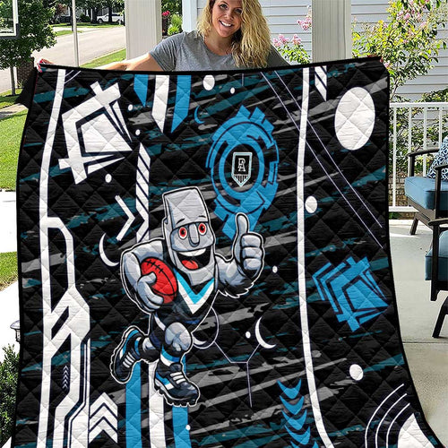 Port Adelaide Power Quilt Mascot Cartoon Football Illustration Style