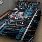 Port Adelaide Power Quilt Bed Set Mascot Cartoon Football Illustration Style
