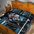 Port Adelaide Power Quilt Bed Set Mascot Cartoon Football Illustration Style