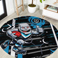 Port Adelaide Power Round Carpet Mascot Cartoon Football Illustration Style